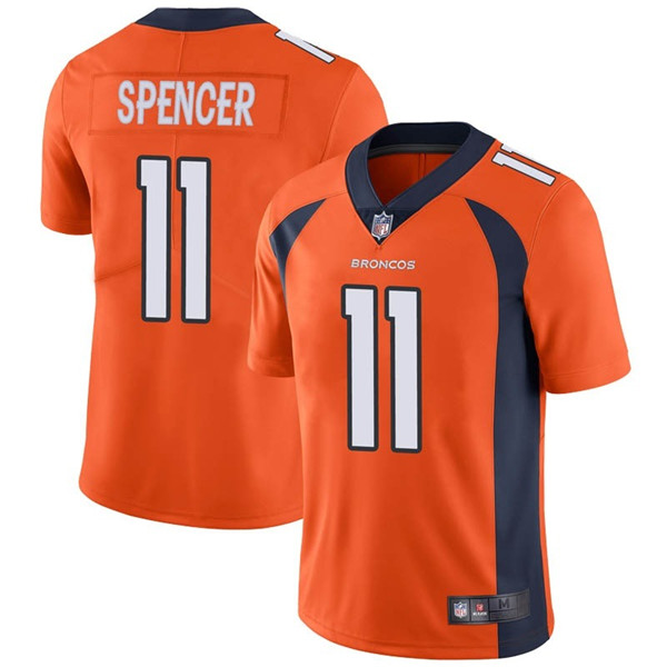 Men's Denver Broncos #11 Diontae Spencer Orange Vapor Untouchable Limited Stitched NFL Jersey